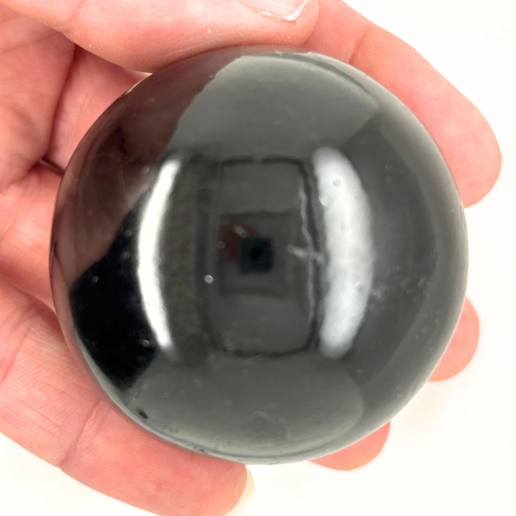 Black Tourmaline Crystal Sphere Perfectly Polished