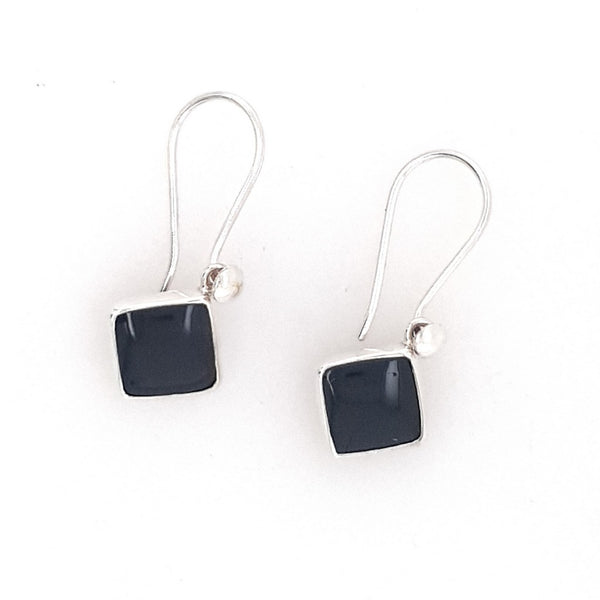Black Tourmaline Earrings in Sterling Silver