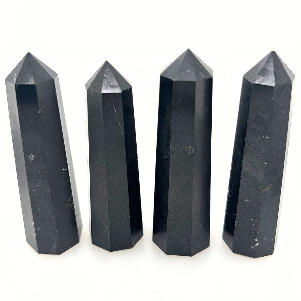 Black Tourmaline Point Polished Crystal - Protective Energy Crystal