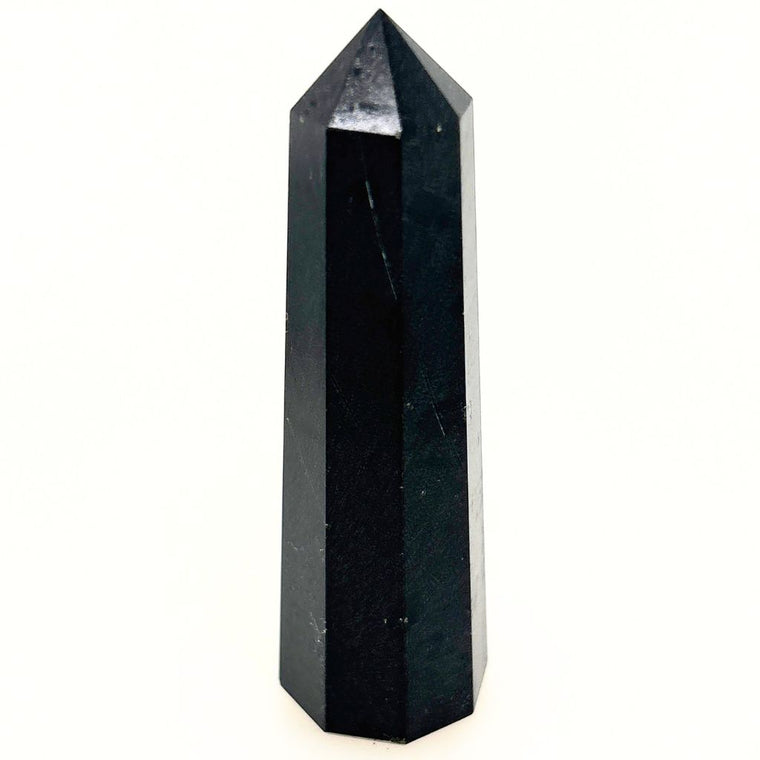 Black Tourmaline Point Polished Crystal - Protective Energy Crystal