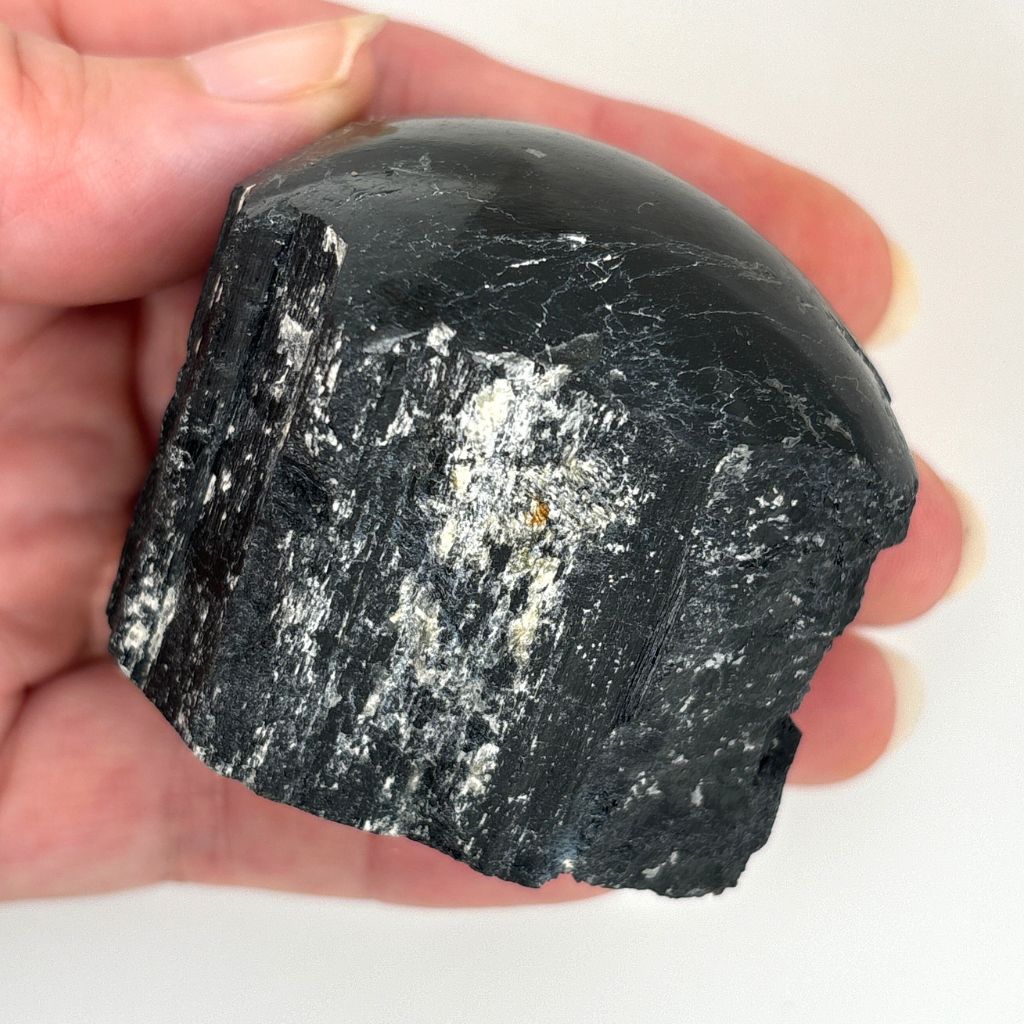 black tourmaline one face polished