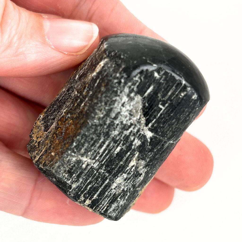 Black Tourmaline One Face Polished Crystal | Grounding & Protection