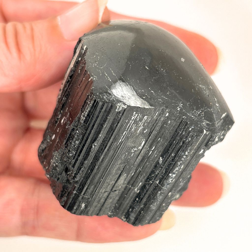black tourmaline one face polished