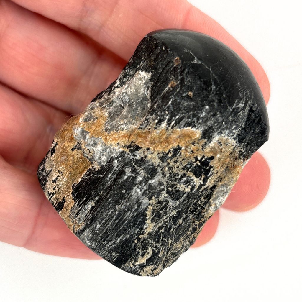 Black Tourmaline One Face Polished Crystal | Grounding & Protection