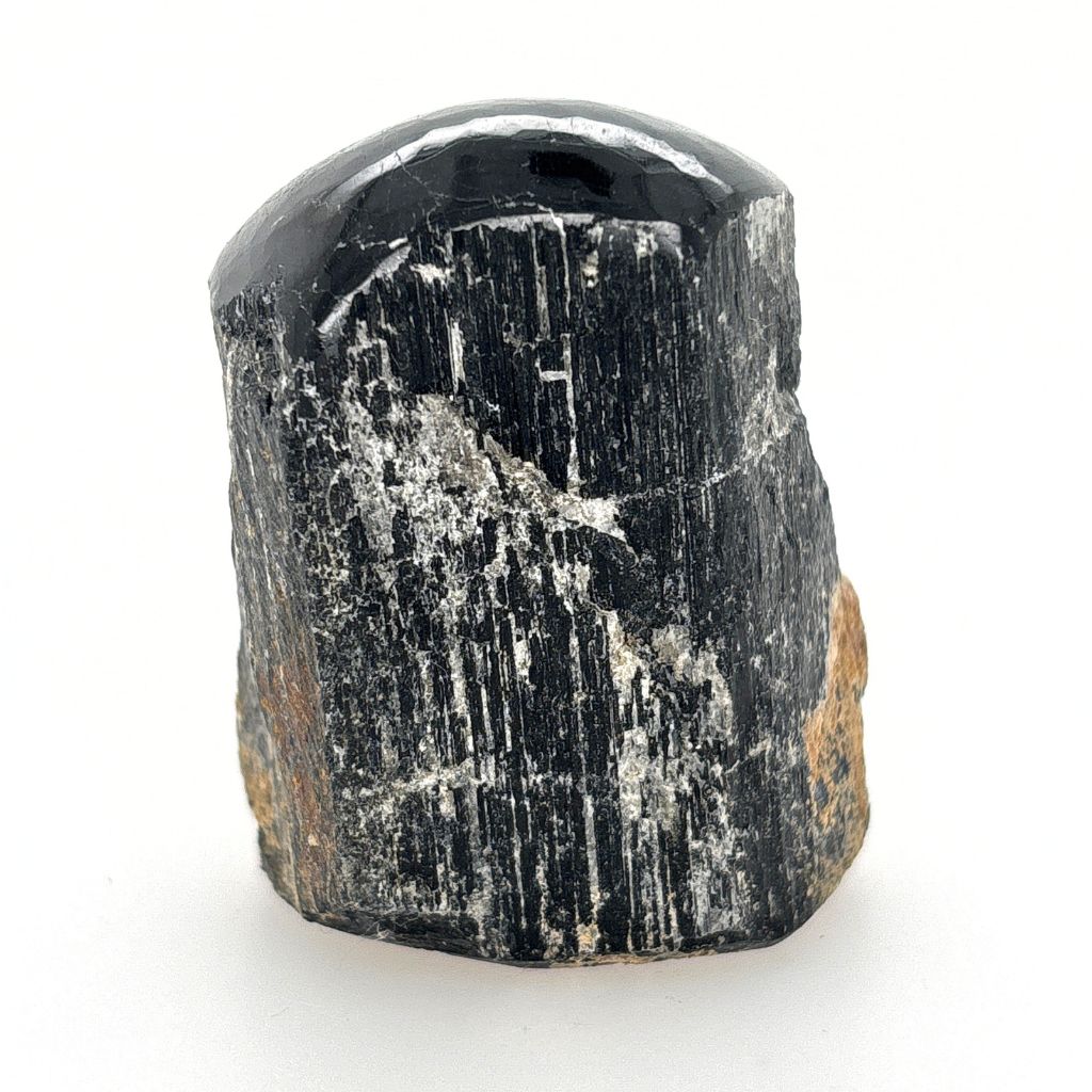 Black Tourmaline One Face Polished Crystal | Grounding & Protection