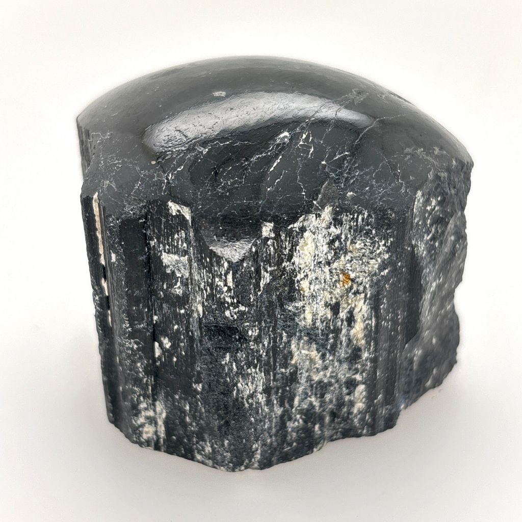 black tourmaline one face polished