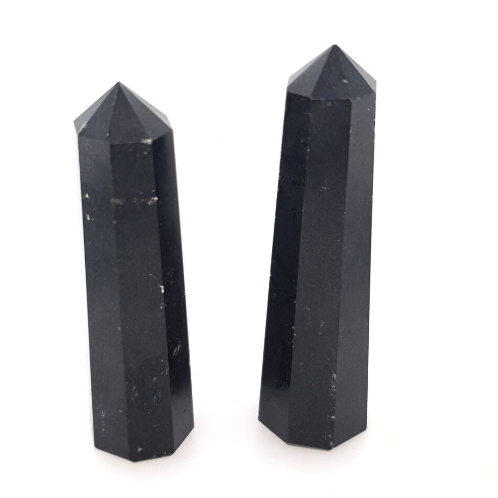 Black Tourmaline Point Reiki Protection Wand - Handcrafted Crystal Point for Energy Balancing