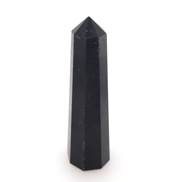Black Tourmaline Point Reiki Protection Wand - Handcrafted Crystal Point for Energy Balancing
