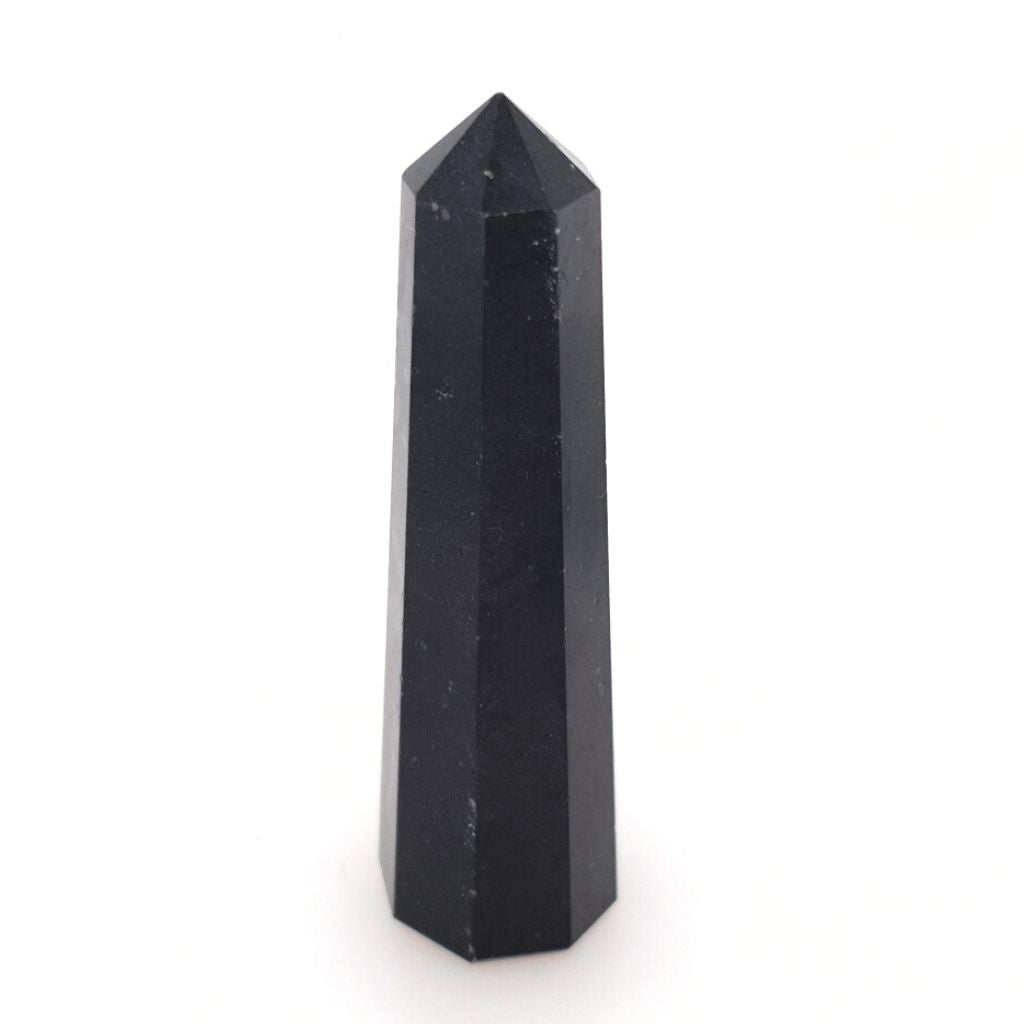 Black Tourmaline Point Reiki Protection Wand - Handcrafted Crystal Point for Energy Balancing