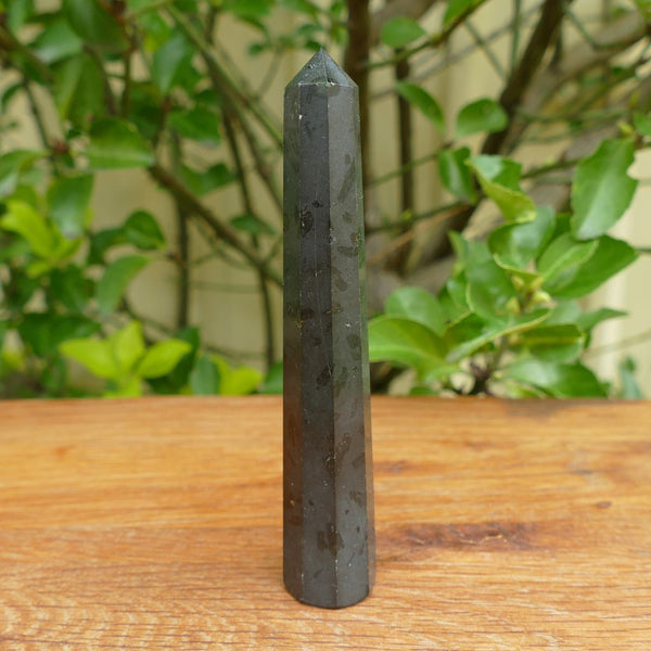Black Tourmaline Crystal Point Wand - Reiki Healing Point for Protection and Energy Cleansing
