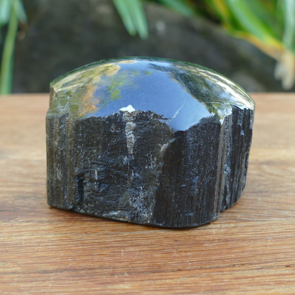 Black Tourmaline One Face Polished Crystal | Grounding & Protection