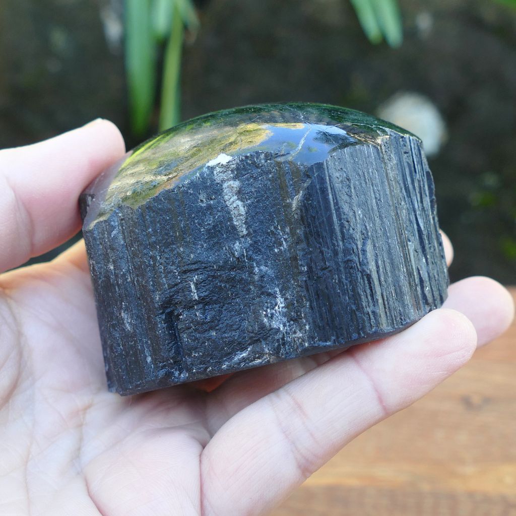 Black Tourmaline One Face Polished Crystal | Grounding & Protection