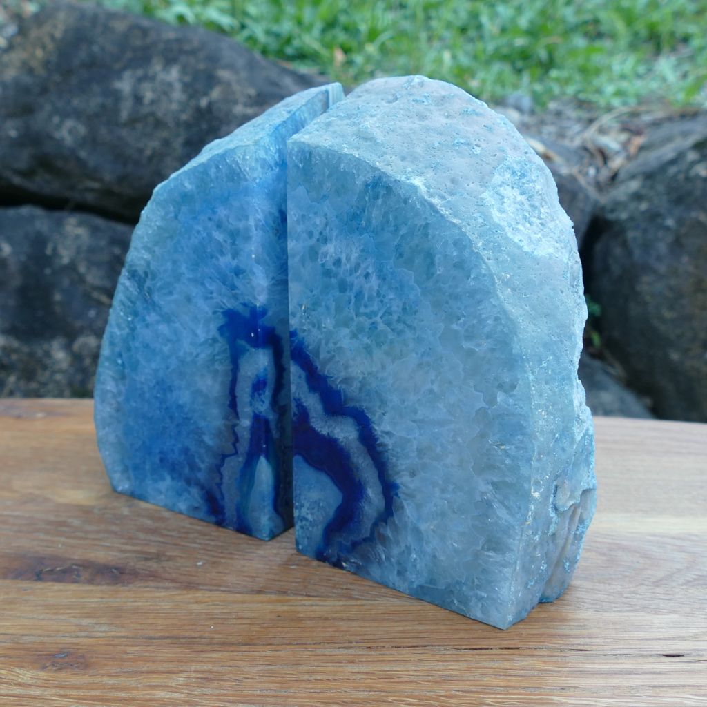 blue Agate bookends