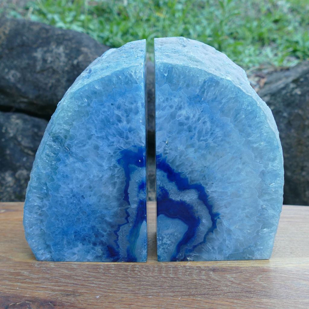 blue Agate bookends