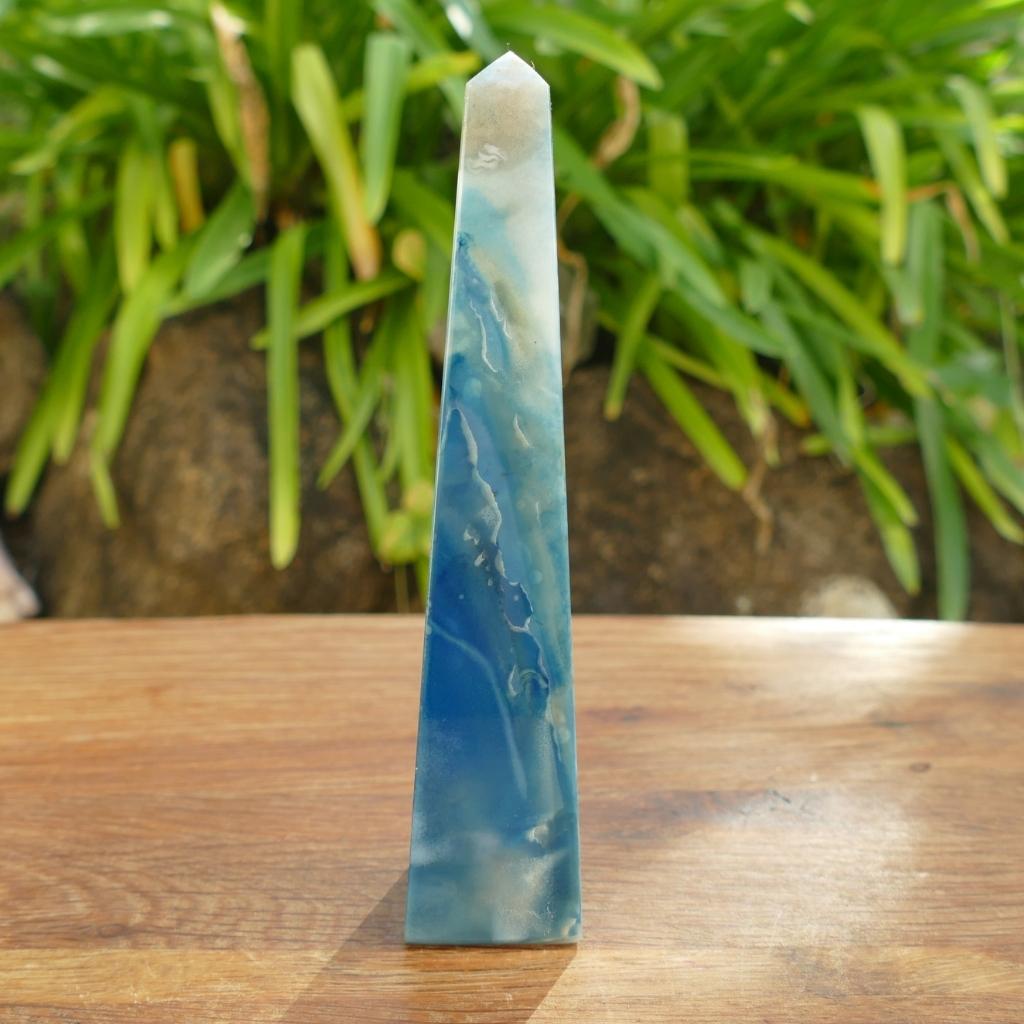 Blue Agate Obelisk Australia | Dyed Agate Crystal Tower