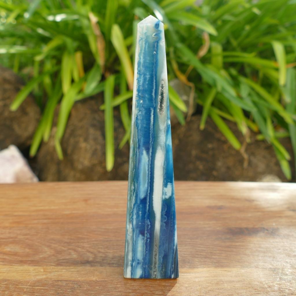 Blue Agate Obelisk Australia | Dyed Agate Crystal Tower