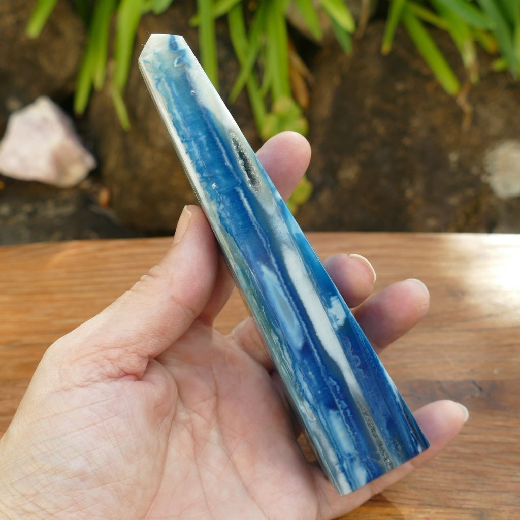 Blue Agate Obelisk Australia | Dyed Agate Crystal Tower