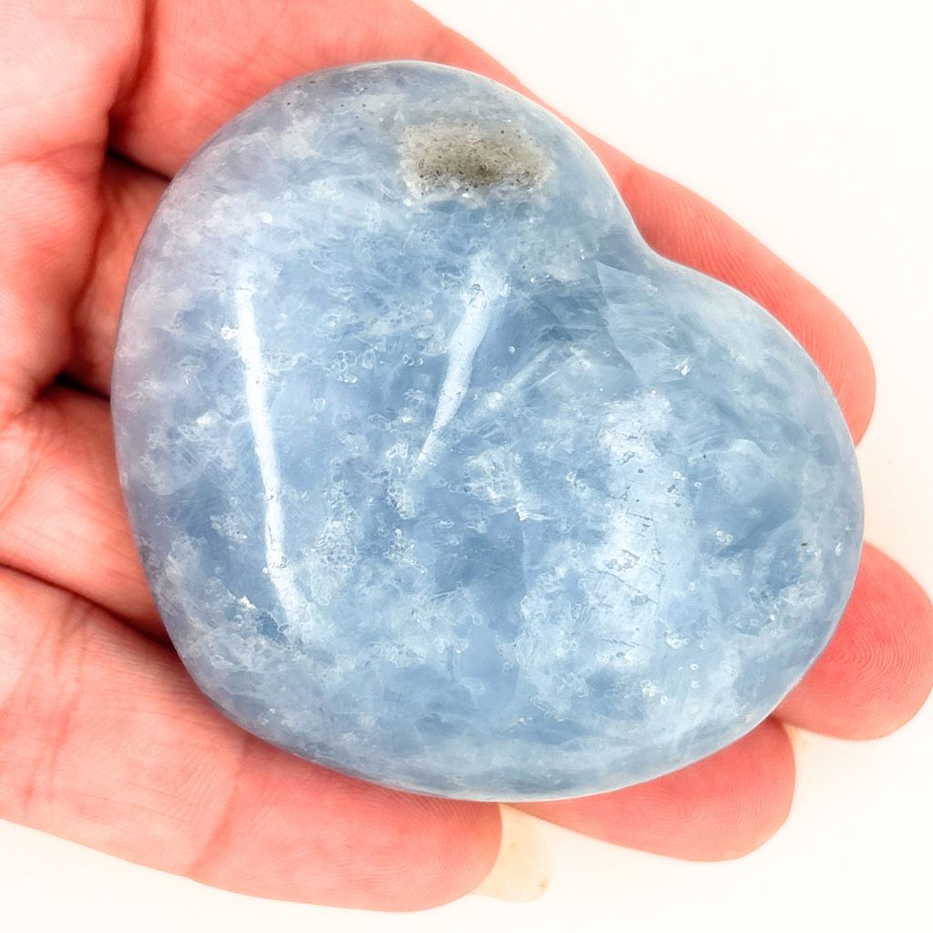blue calcite heart