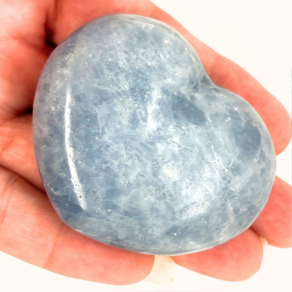 blue calcite heart