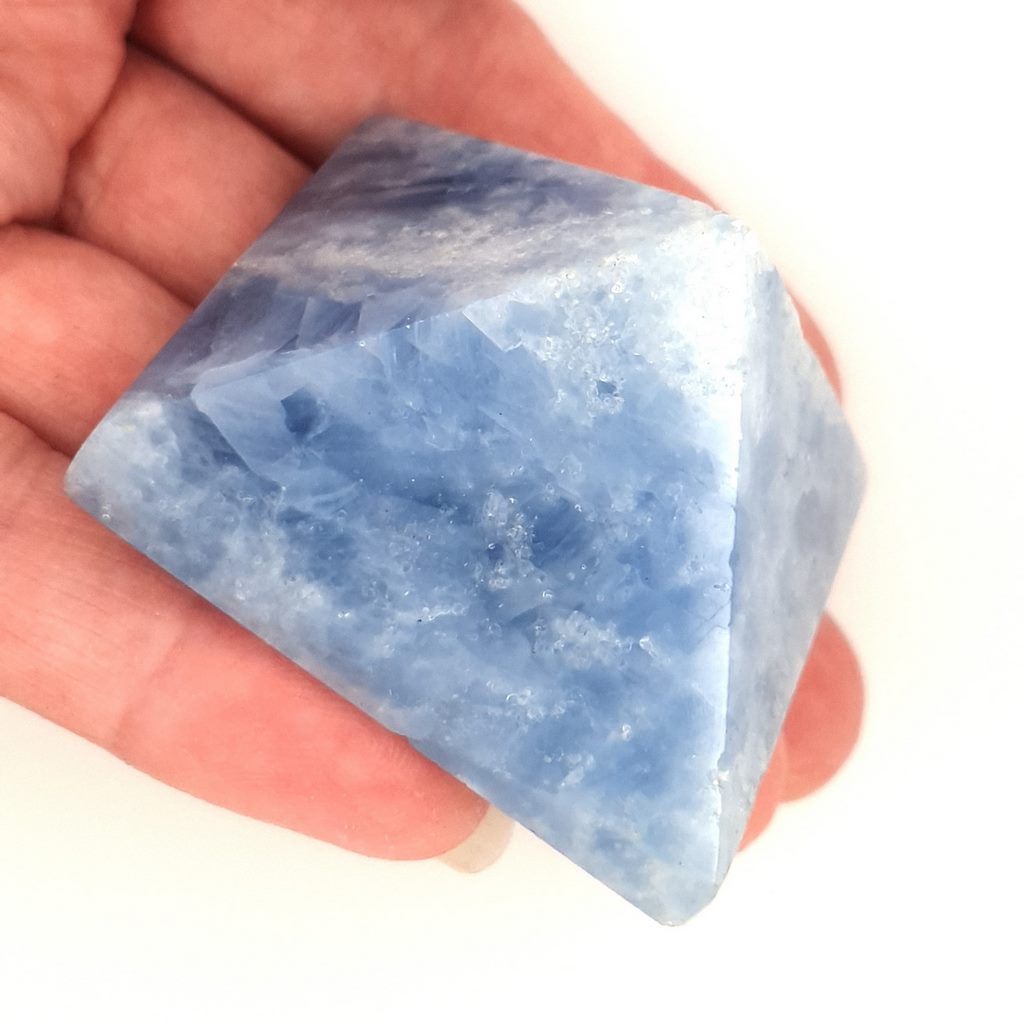 blue calcite pyramid