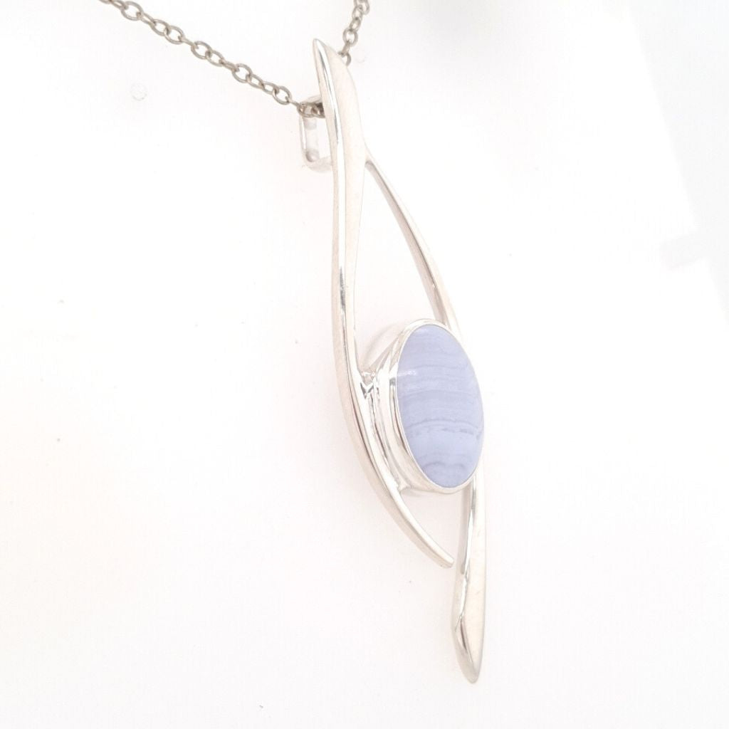 blue lace agate pendant