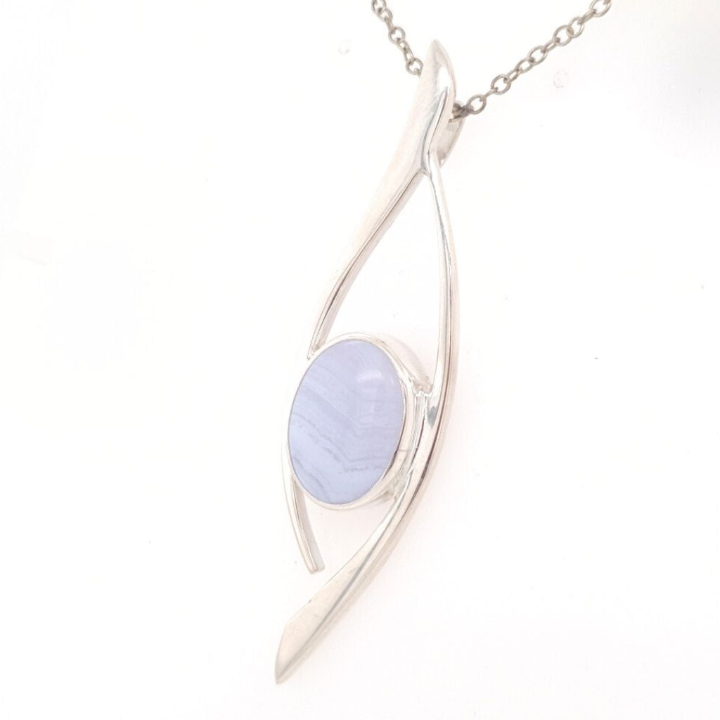 blue lace agate pendant