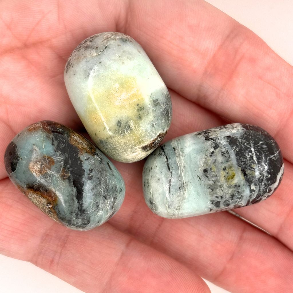 blue opal tumble stones