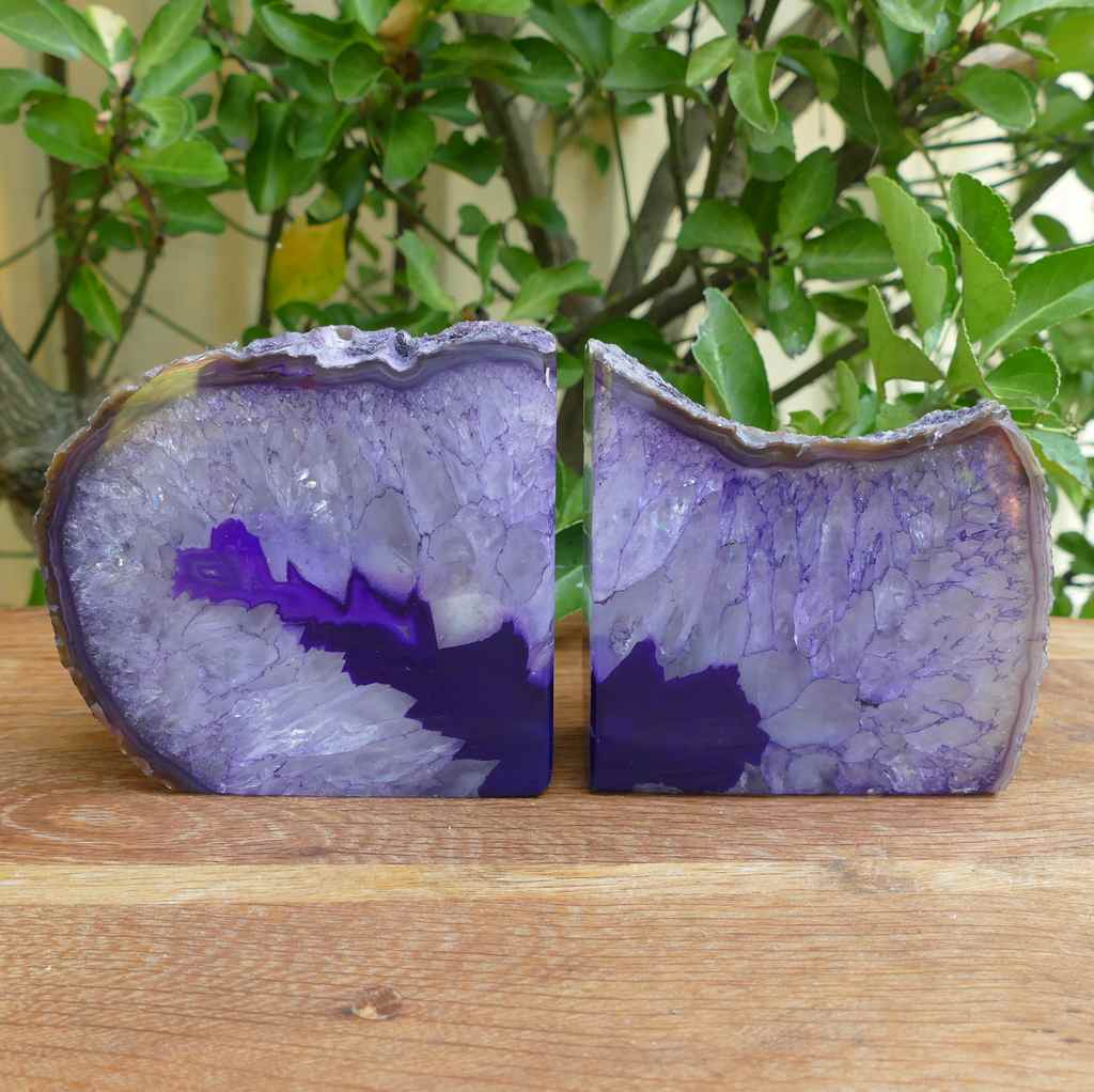 purple agate bookends