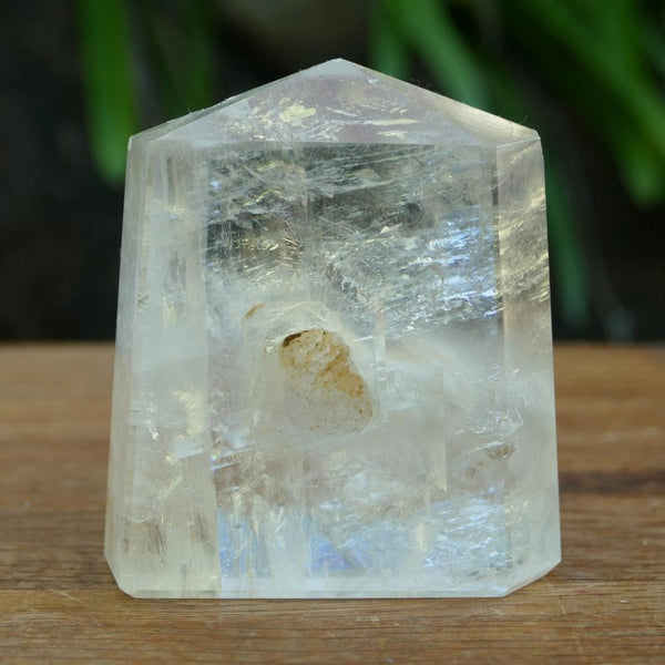 Unique Calcite Crystal Point with Keyhole Inclusion
