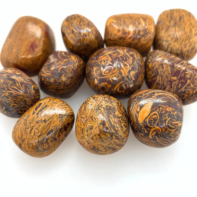 calligraphy jasper tumble stones