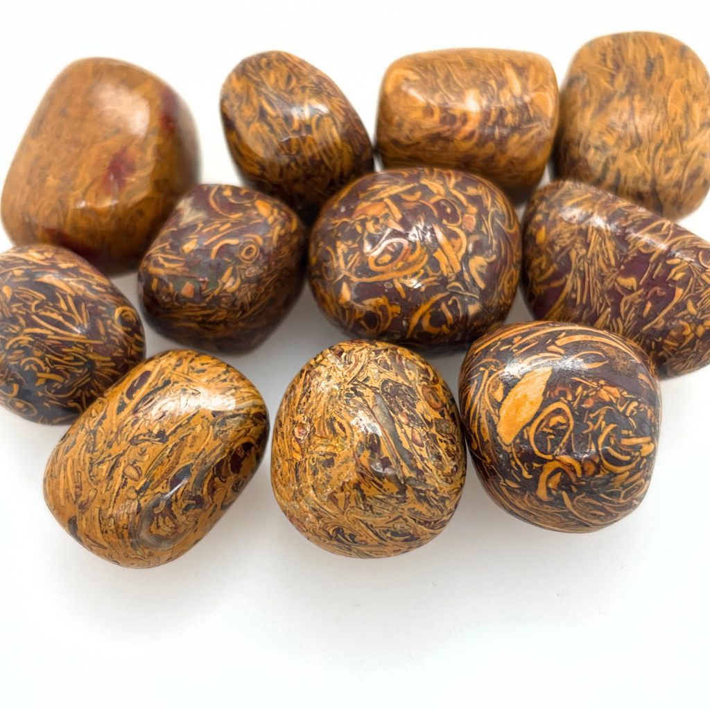 calligraphy jasper tumble stones