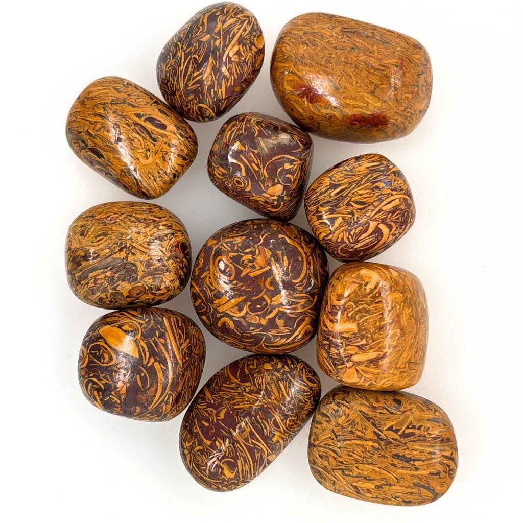 calligraphy jasper tumble stones