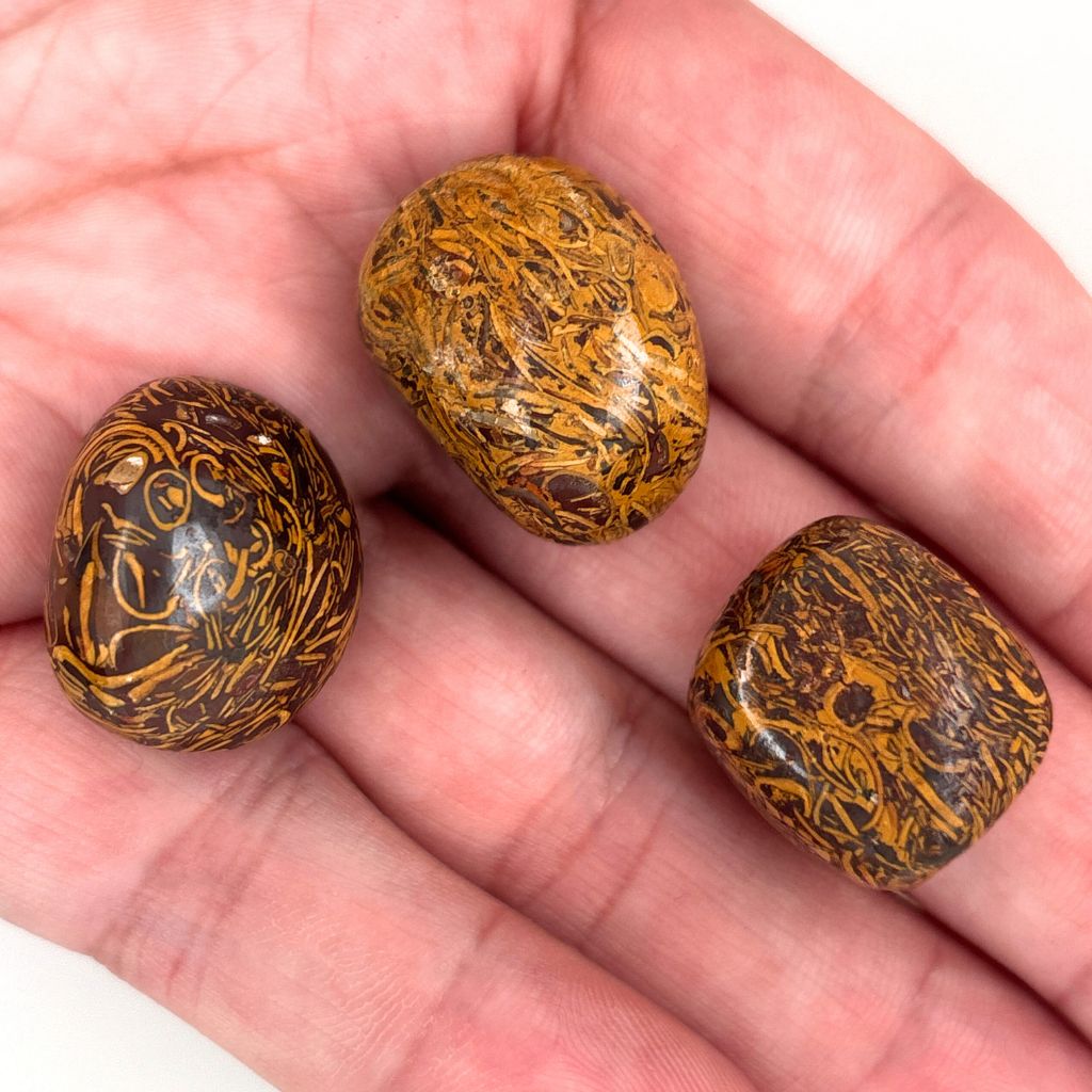 calligraphy jasper tumble stones