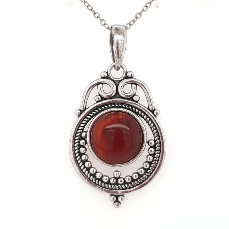 carnelian crystal pendant
