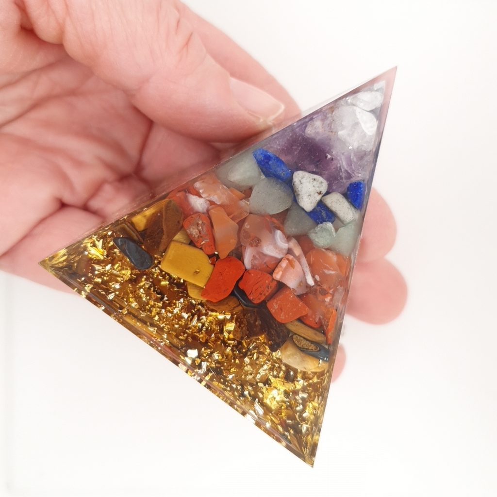orgonite chakra pyramid Sri Yantra