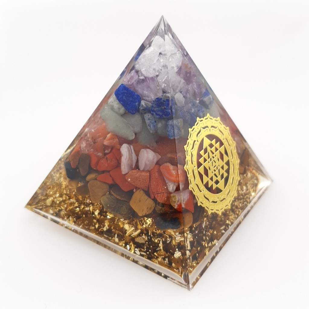 orgonite chakra pyramid Sri Yantra