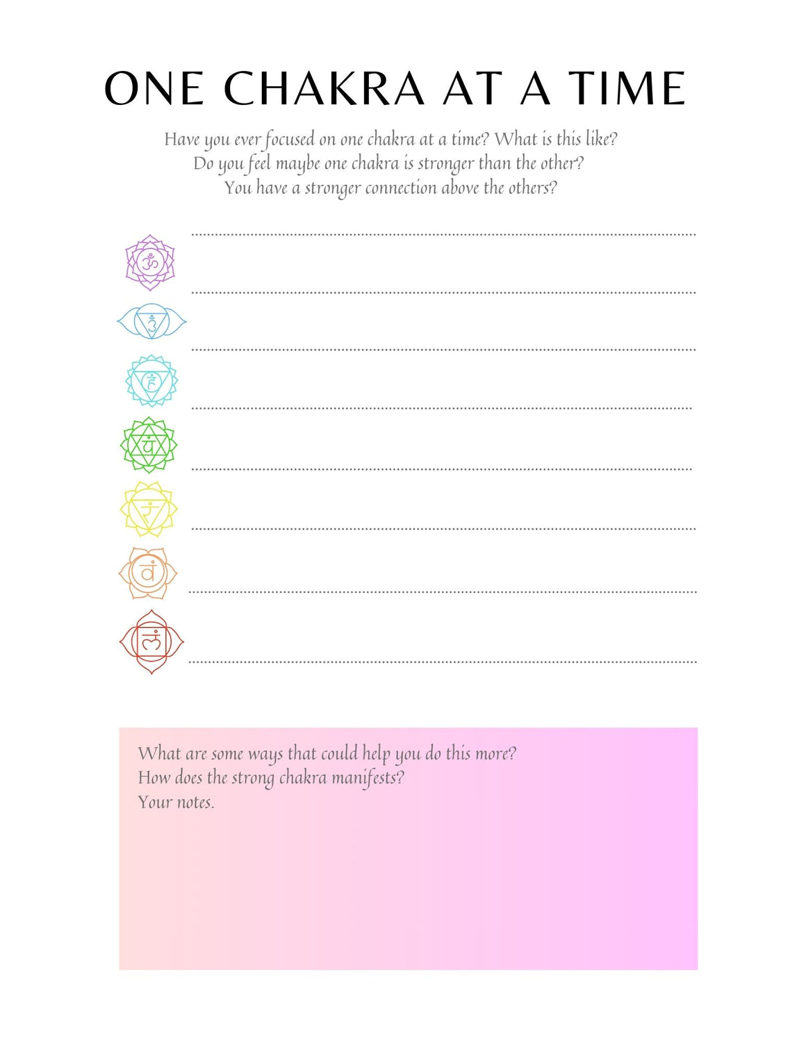 chakra planner digital download
