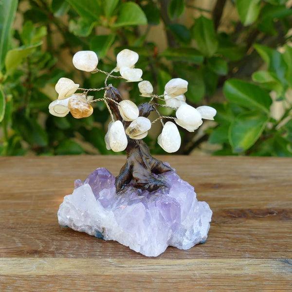 Bonsai Gem Tree with Citrine Crystal Leaves
