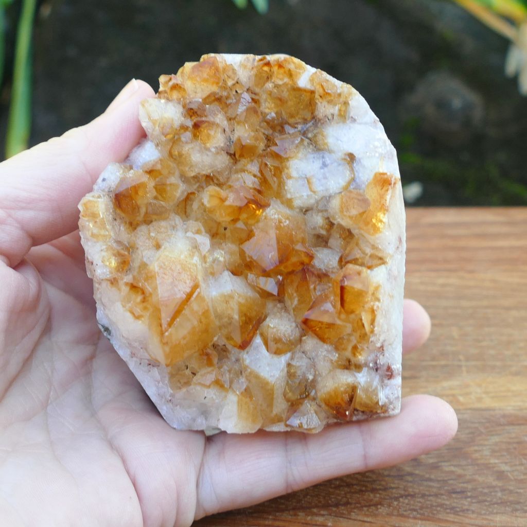 Citrine Crystal Cluster with Cut Base – 487g Abundance Crystal Display