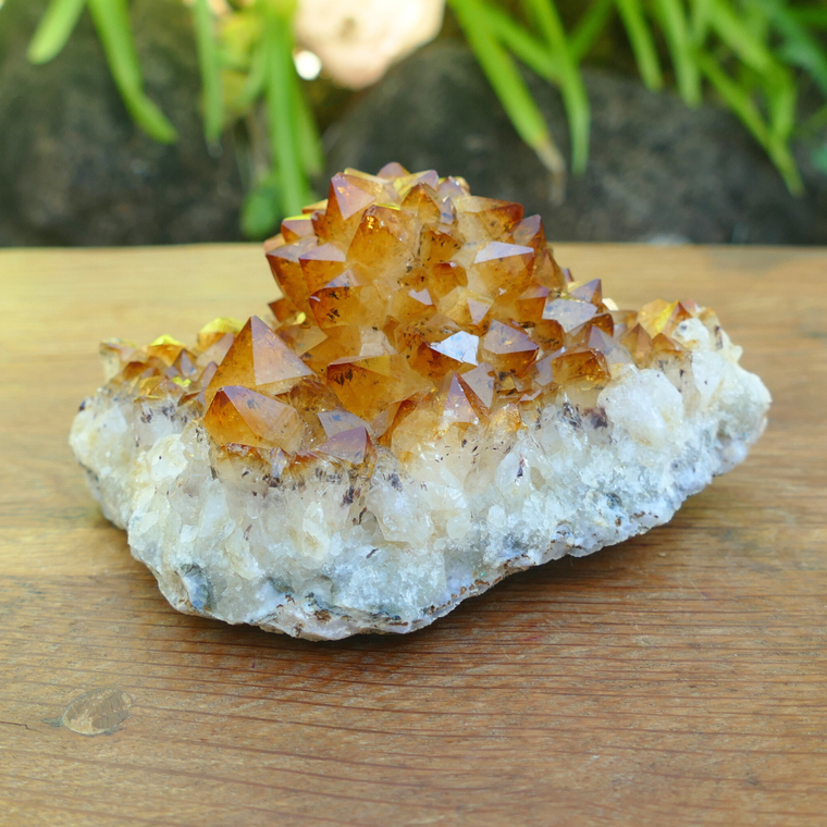 Citrine Crystal Cluster Raw Mineral Healing Stone for Wealth & Luck