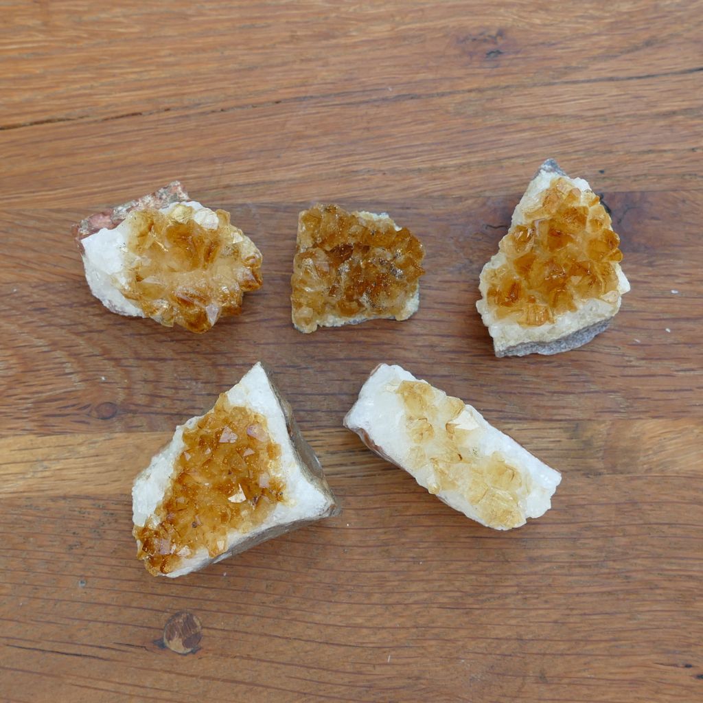 5 pack small citrine clusters