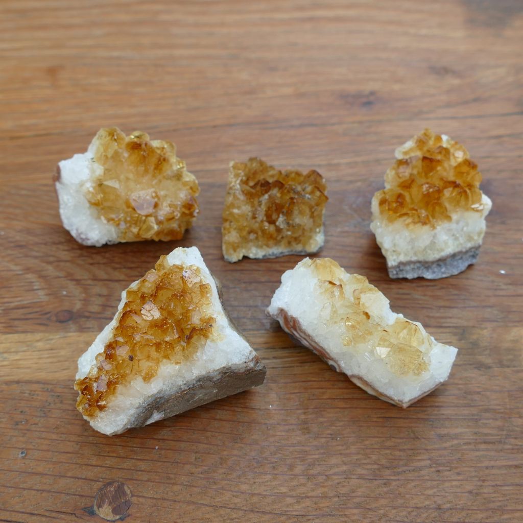 5 pack small citrine clusters