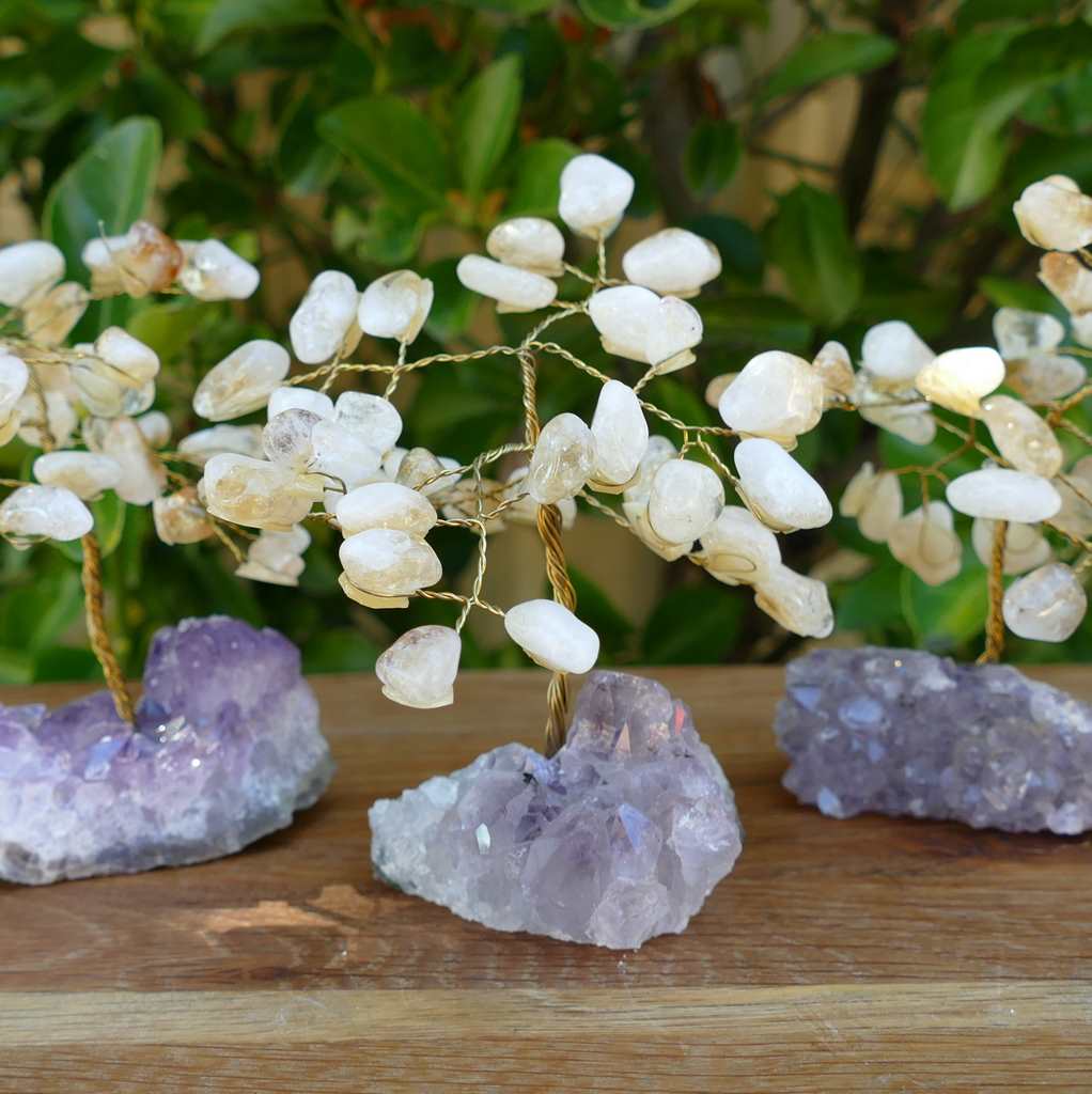 Crystal Gem Tree on an Amethyst Base with Citrine Leaves