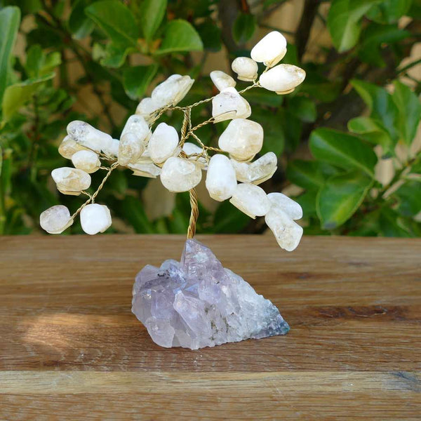 Crystal Gem Tree on an Amethyst Base with Citrine Leaves