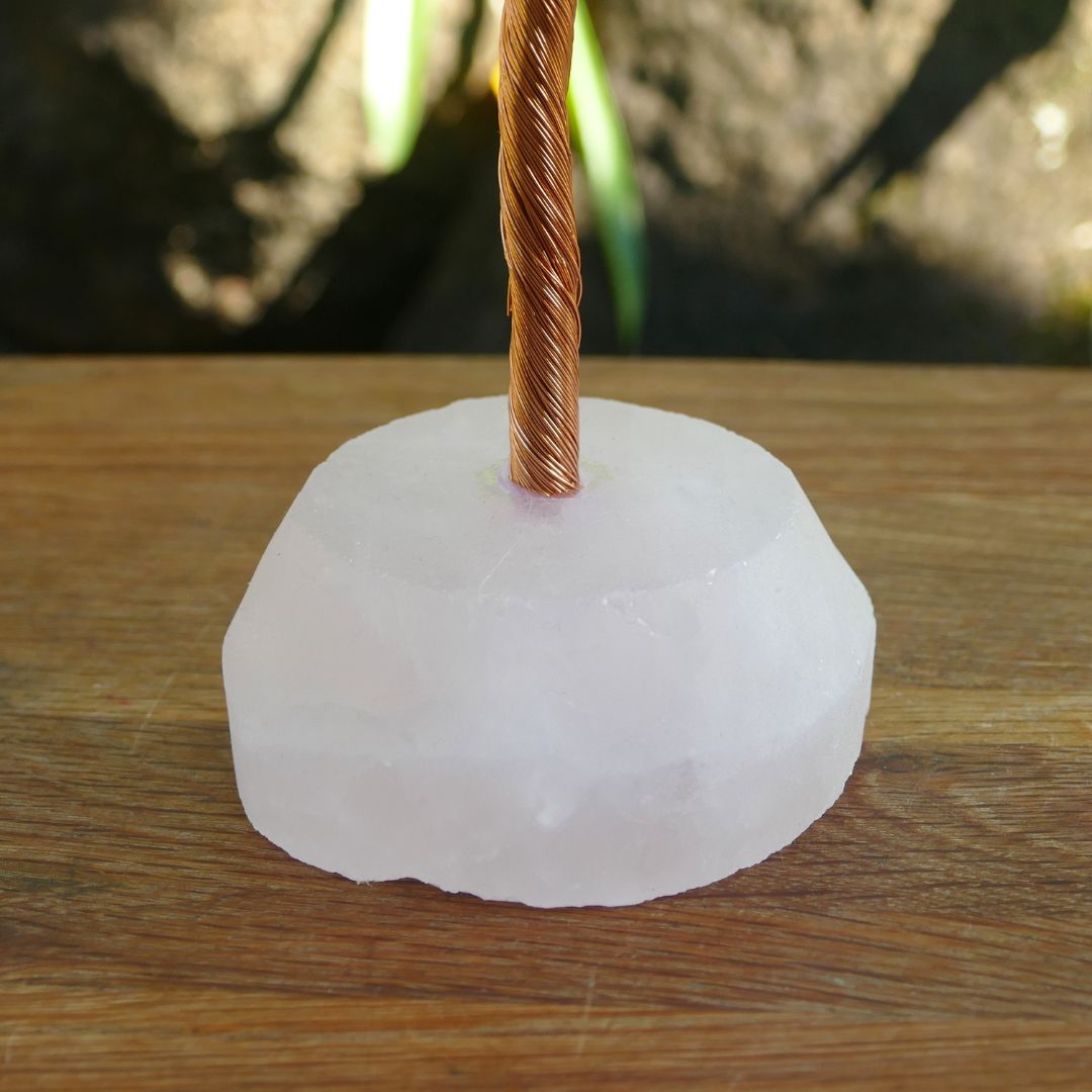 Mixed Crystal Gem Tree on Rose Quartz Base 