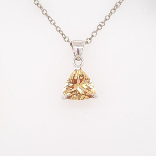 Citrine Crystal Pendant in 925 Sterling Silver - Stone of Wealth & Abundance