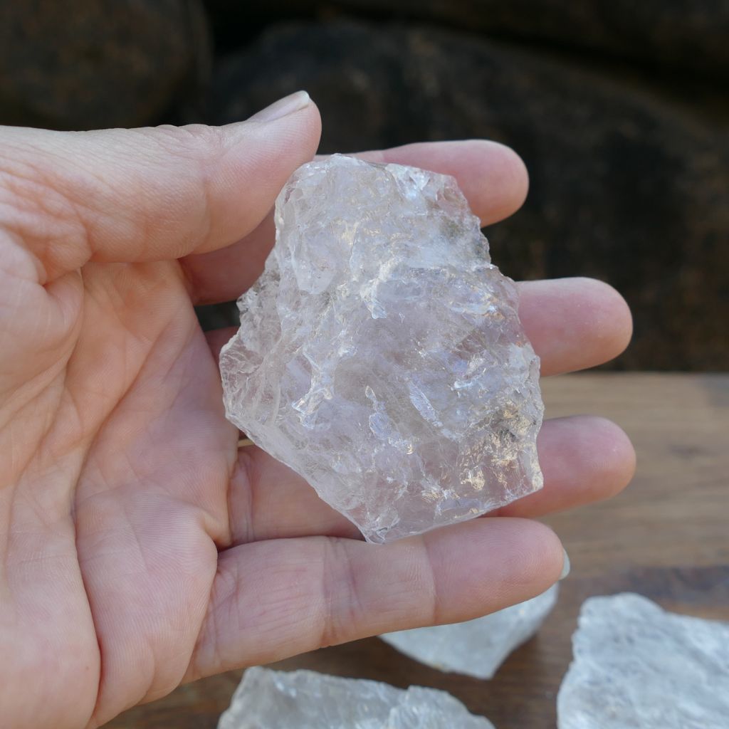 clear quartz natural chunks
