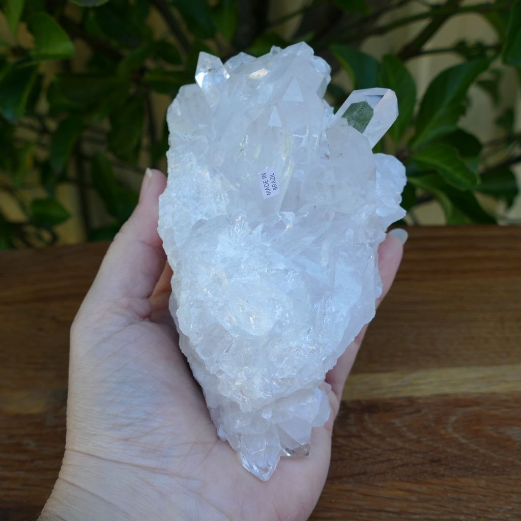 clear quartz crystal cluster