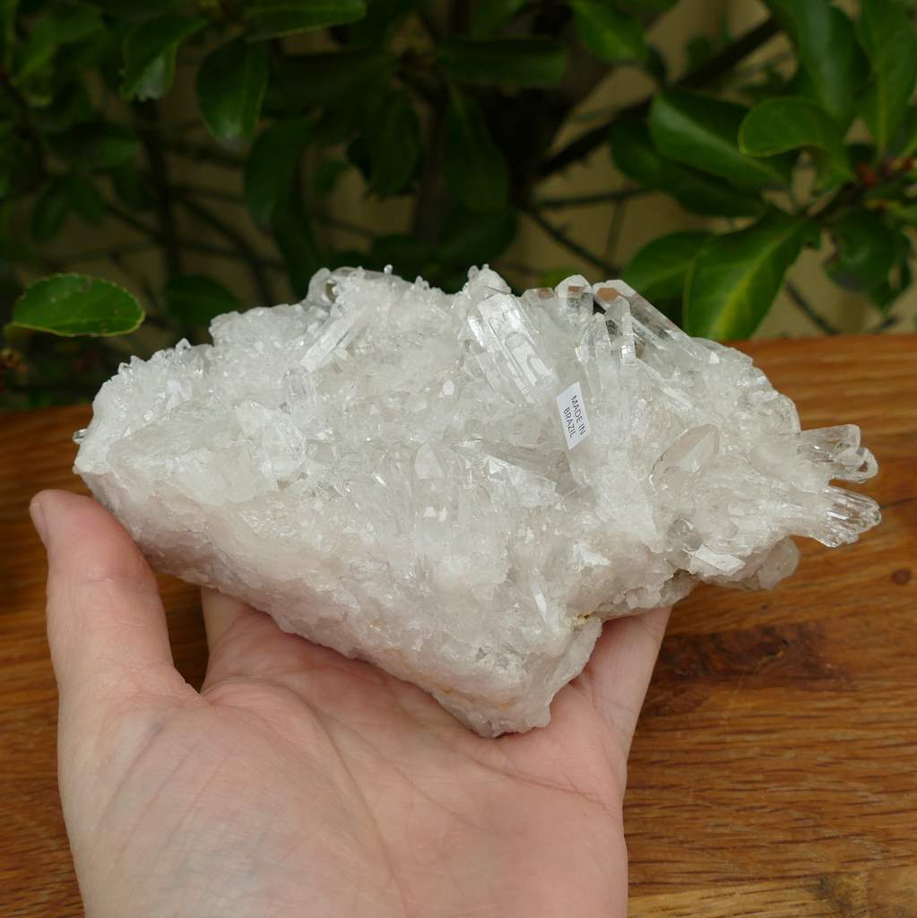 clear quartz crystal cluster