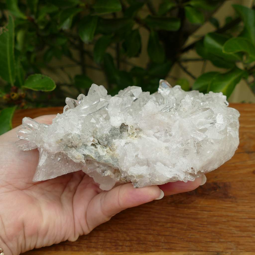 clear quartz crystal cluster